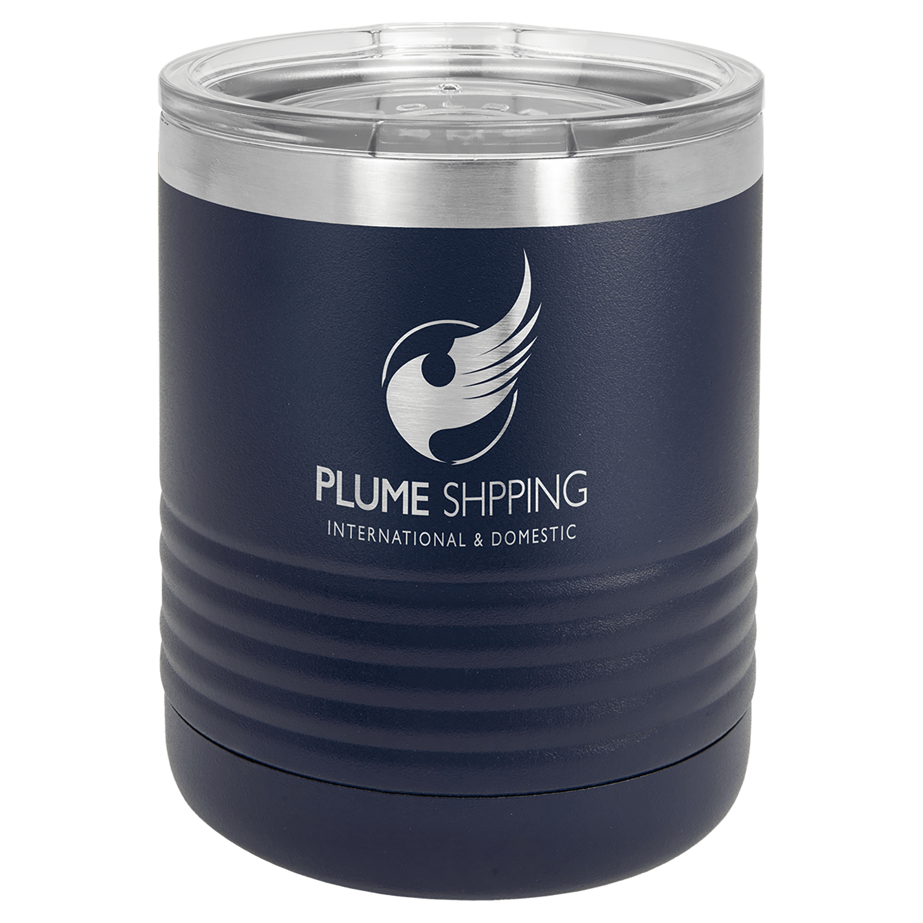 Polar Camel 10 oz. Navy Blue Vacuum Insulated Ringneck Tumbler with Clear Lid