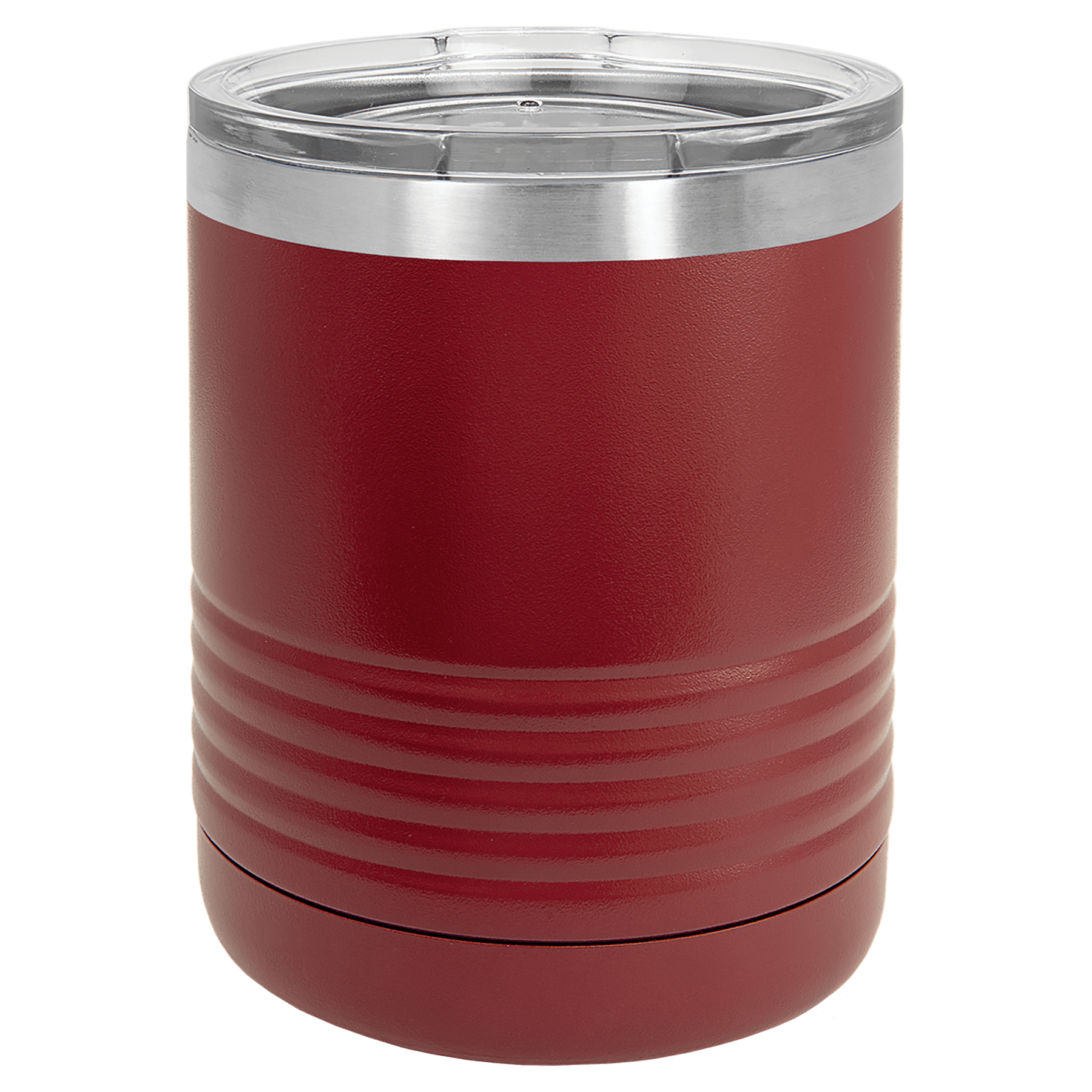 Polar Camel 10 oz. Maroon Vacuum Insulated Ringneck Tumbler with Clear Lid