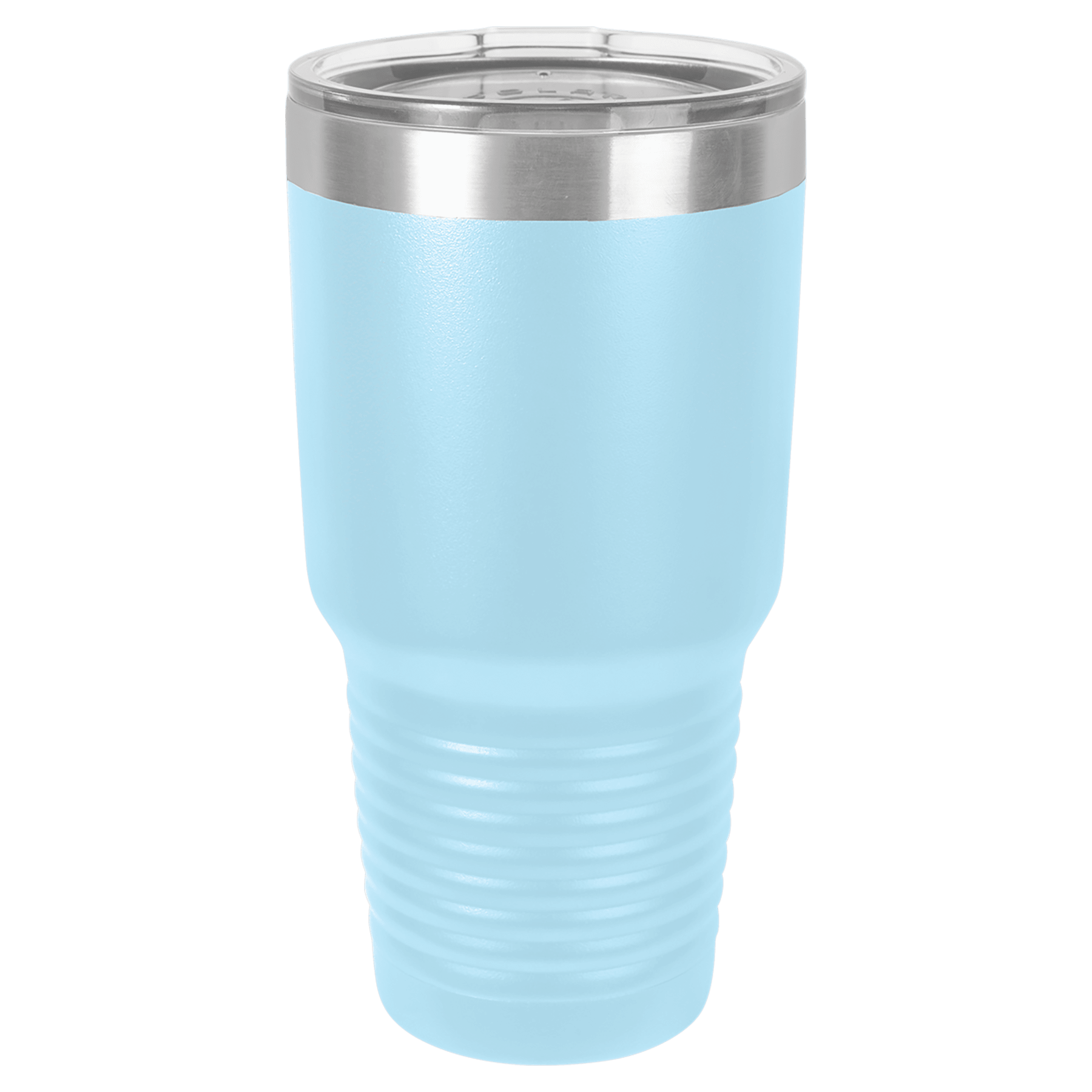 Polar Camel 30 oz. Light Blue Vacuum Insulated Ringneck Tumbler with Clear Lid