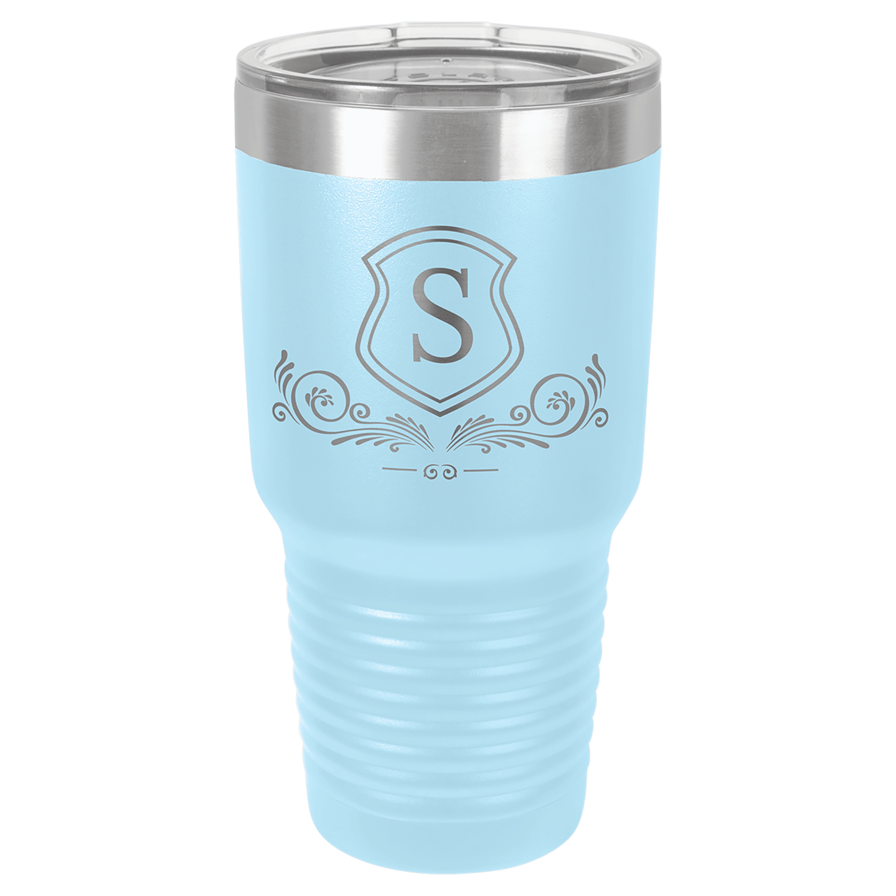 Polar Camel 30 oz. Light Blue Vacuum Insulated Ringneck Tumbler with Clear Lid