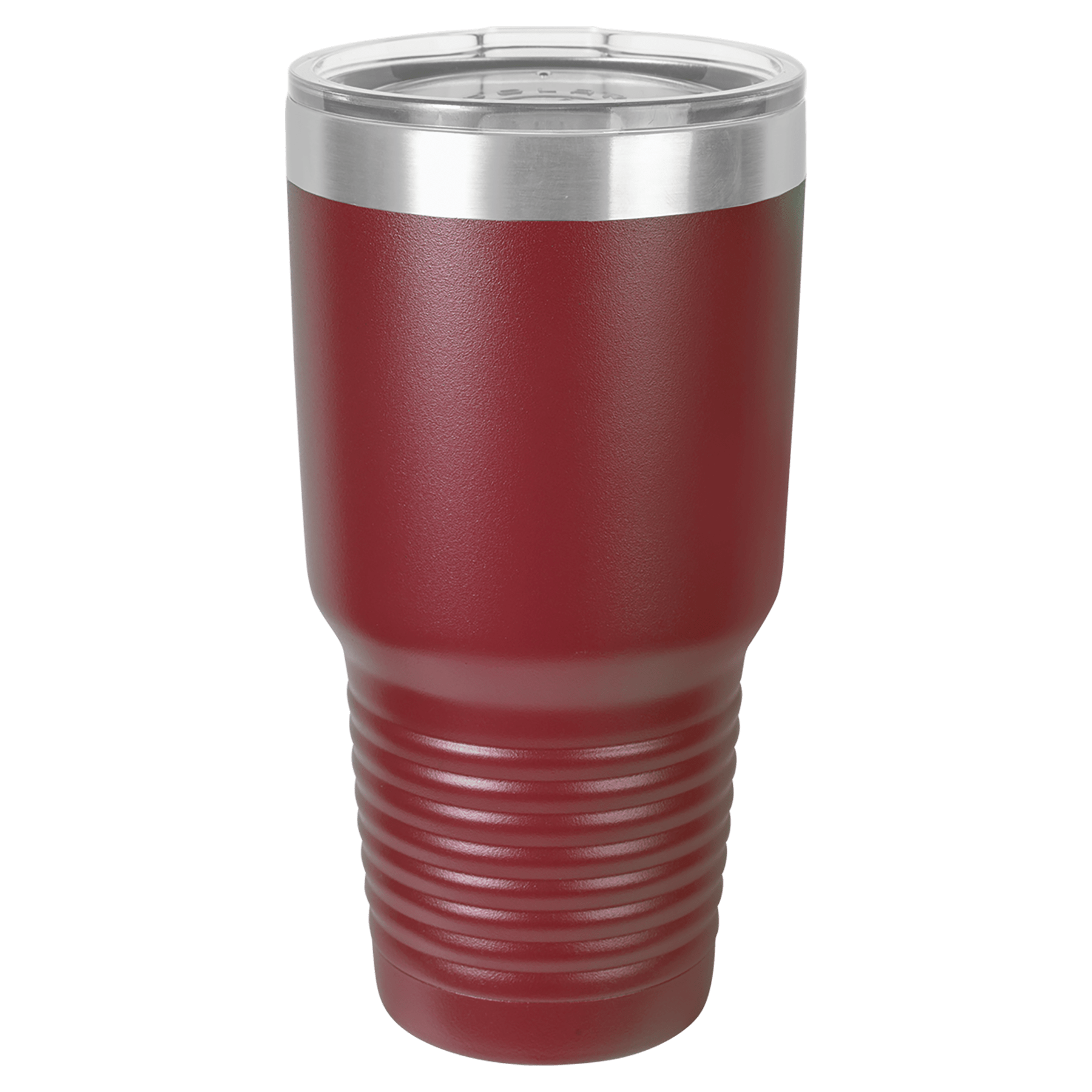 Polar Camel 30 oz. Maroon Vacuum Insulated Ringneck Tumbler with Clear Lid
