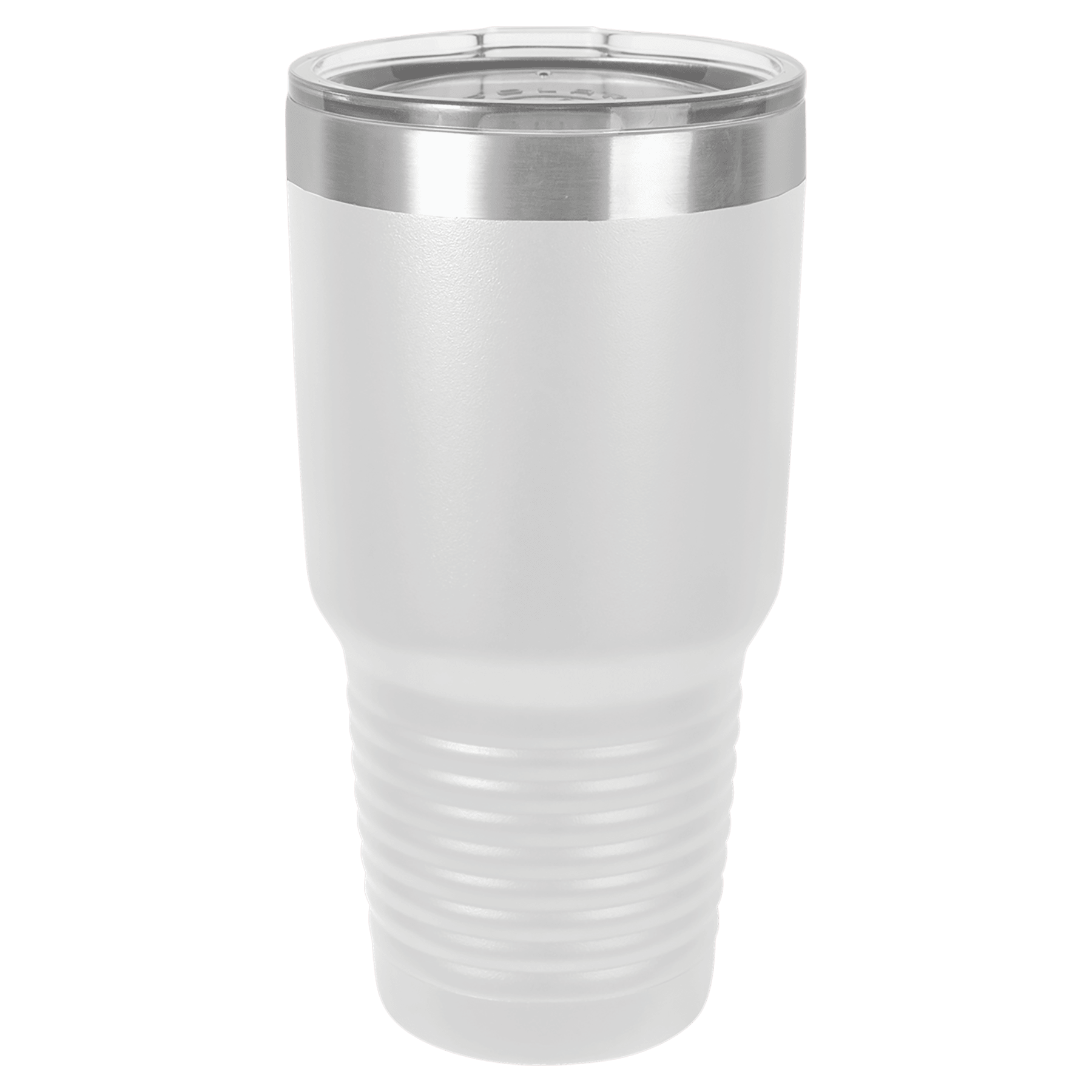 Polar Camel 30 oz. White Vacuum Insulated Ringneck Tumbler with Clear Lid