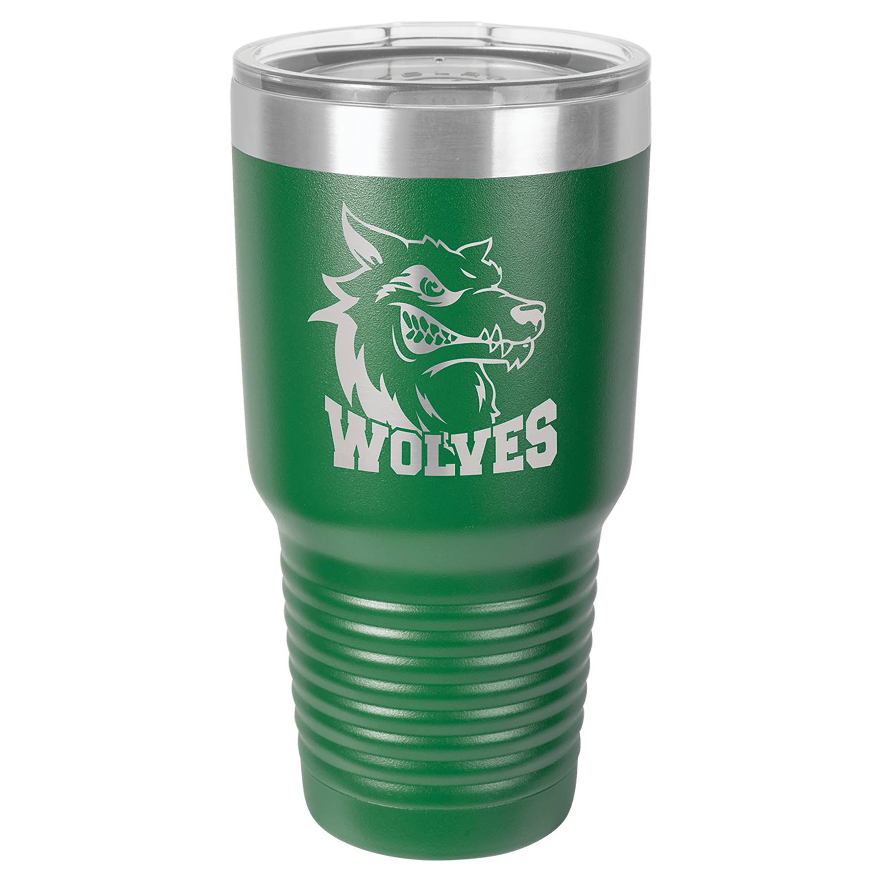 Polar Camel 30 oz. Green Vacuum Insulated Ringneck Tumbler with Clear Lid
