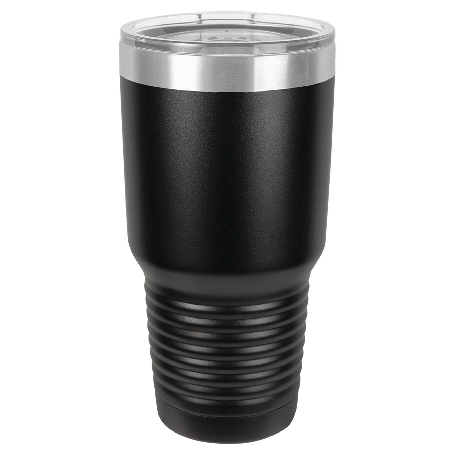 Polar Camel 30 oz. Black Vacuum Insulated Ringneck Tumbler with Clear Lid