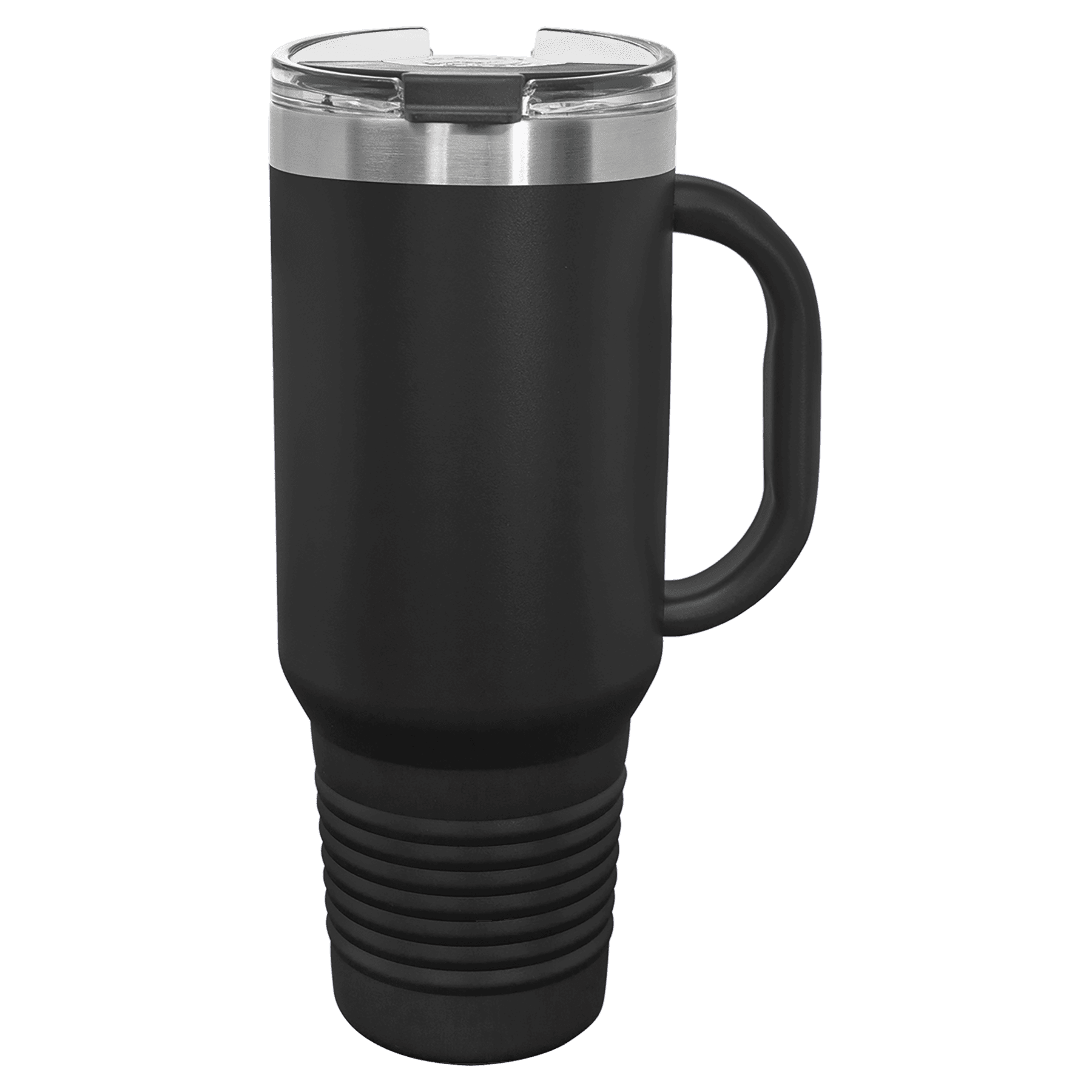 Polar Camel 40 oz. Black Travel Mug with Handle, Straw Included