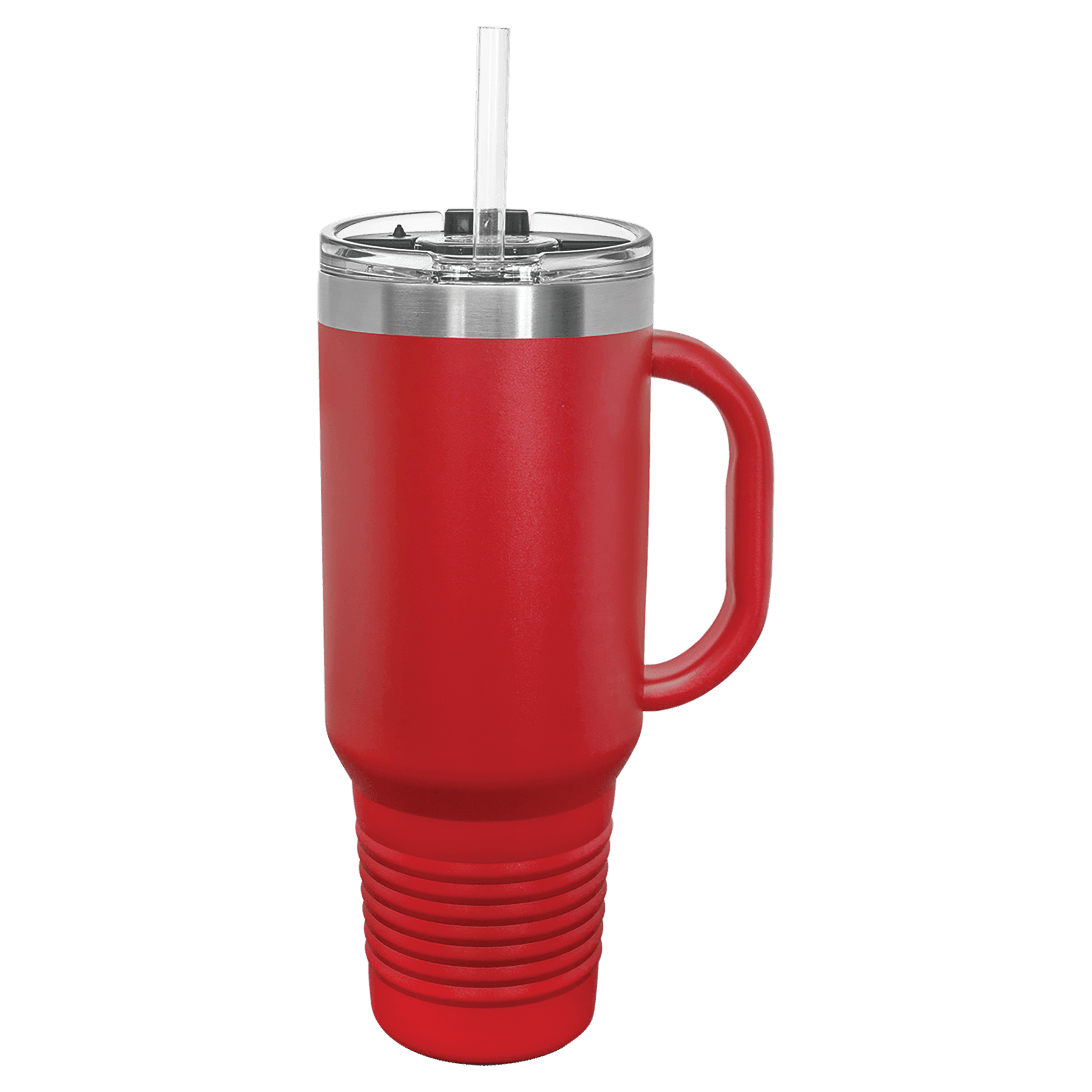 Polar Camel 40 oz. Red Travel Mug with Handle, Straw Included