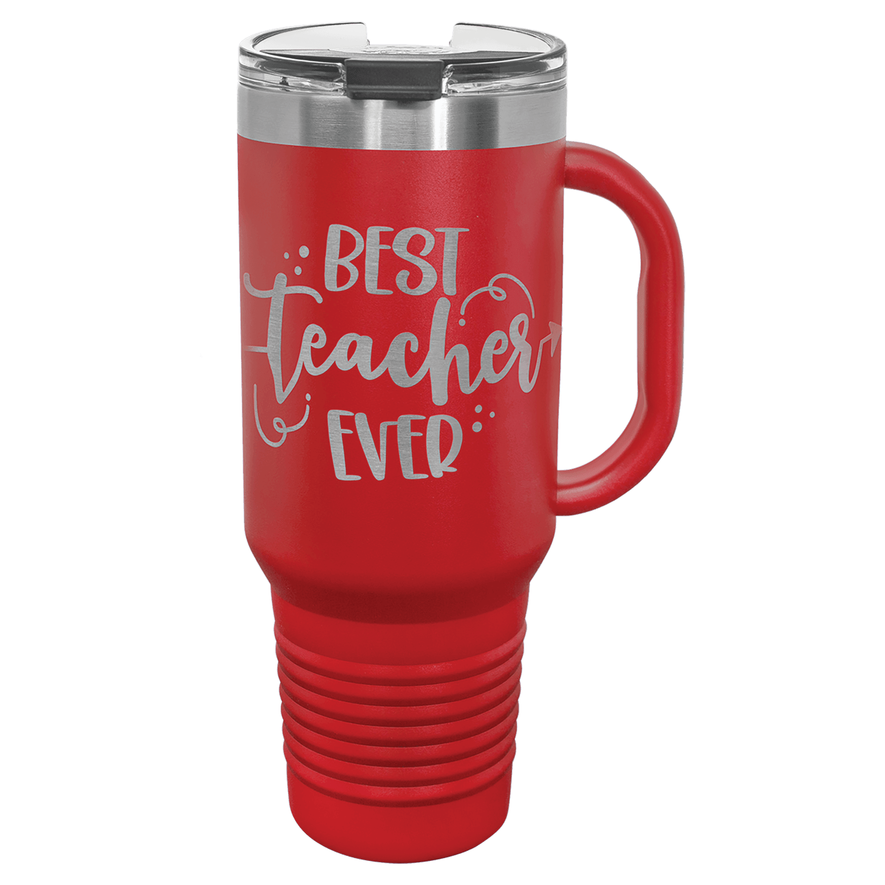 Polar Camel 40 oz. Red Travel Mug with Handle, Straw Included