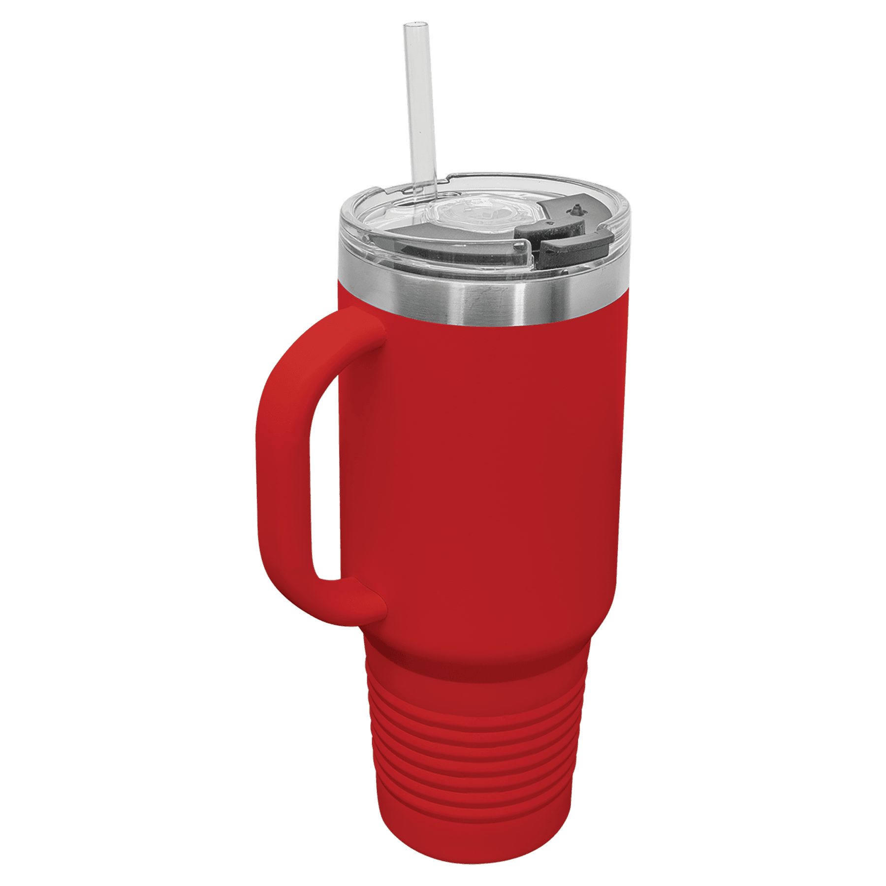 Polar Camel 40 oz. Red Travel Mug with Handle, Straw Included