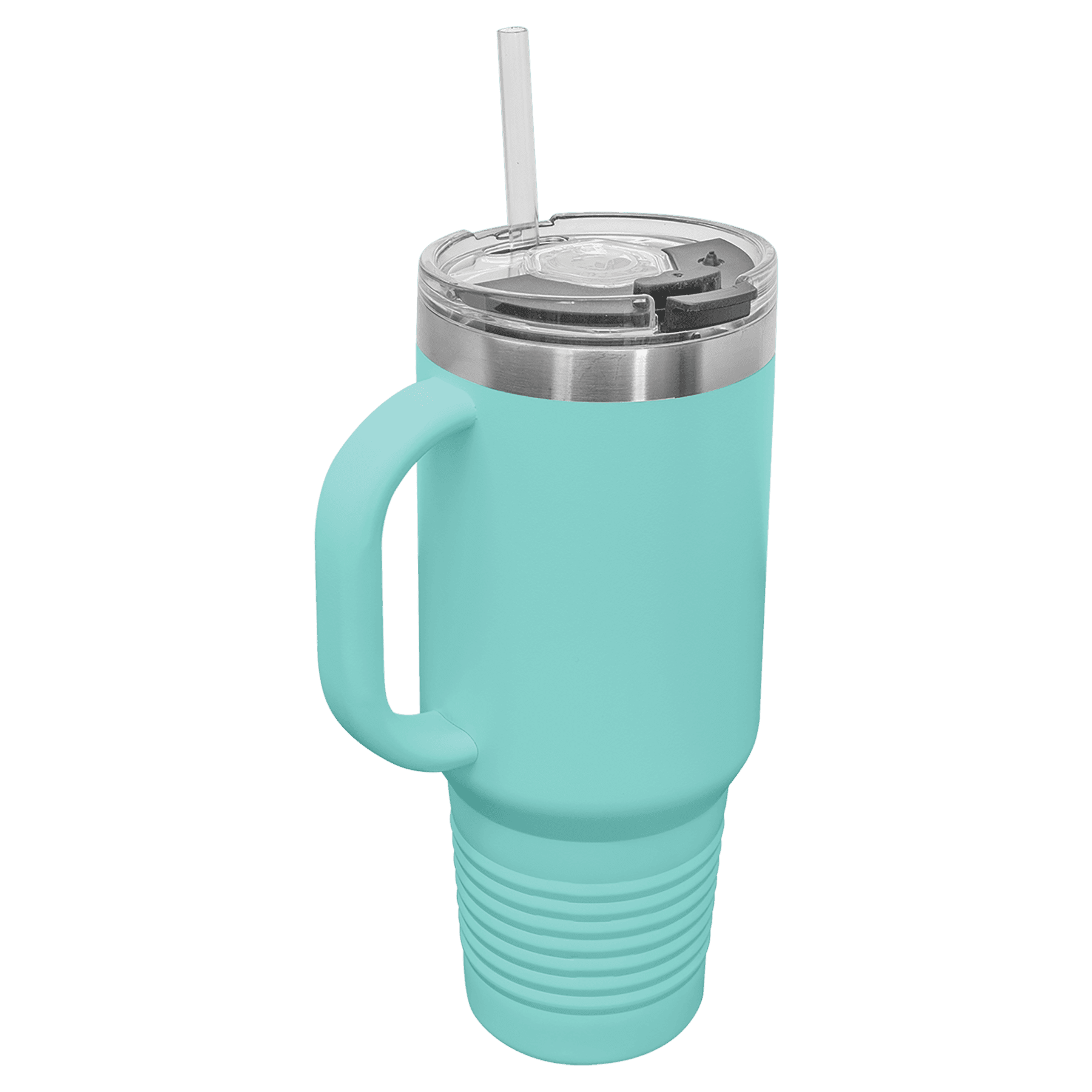 Polar Camel 40 oz. Teal Travel Mug with Handle, Straw Included