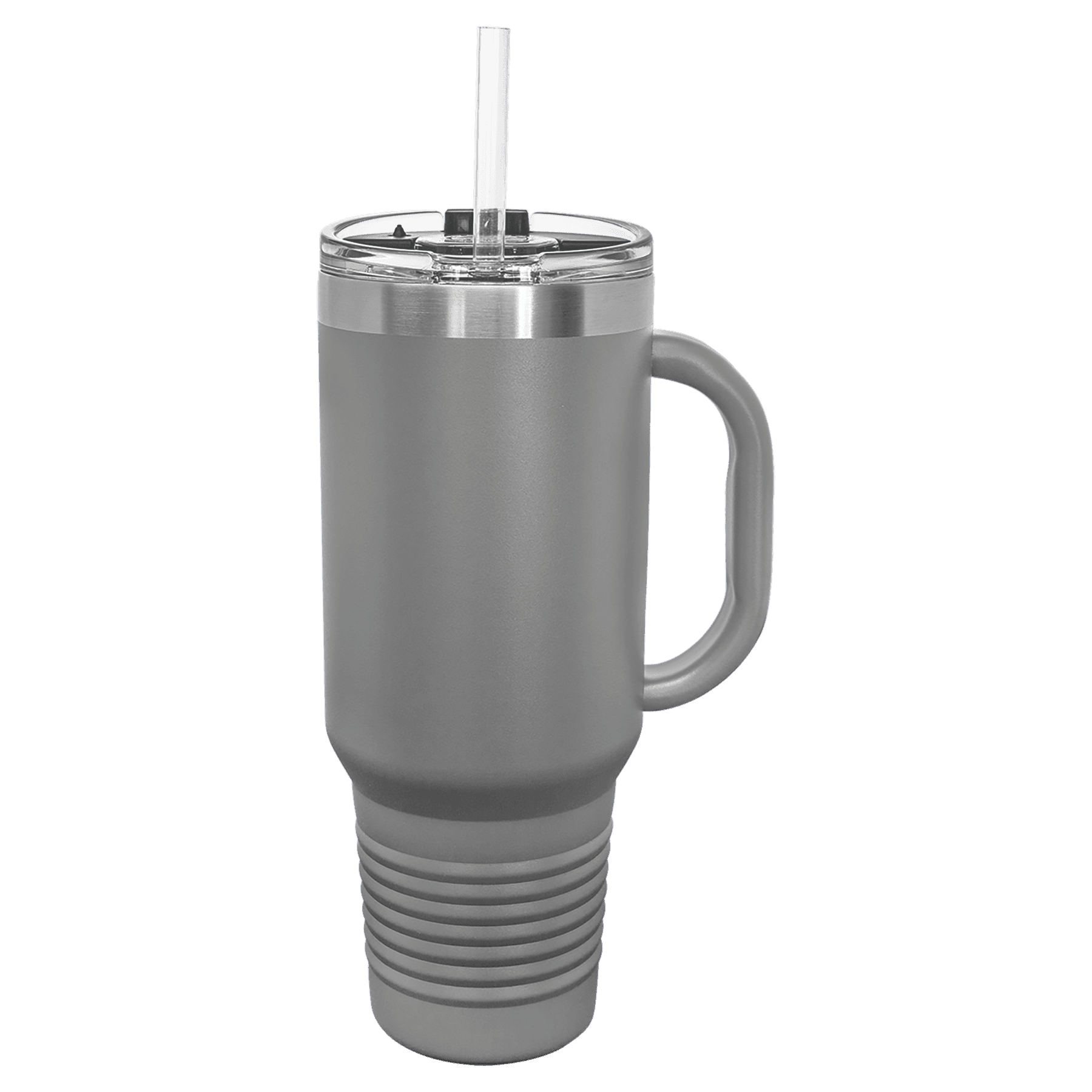 Polar Camel 40 oz. Dark Gray Travel Mug with Handle, Straw Included