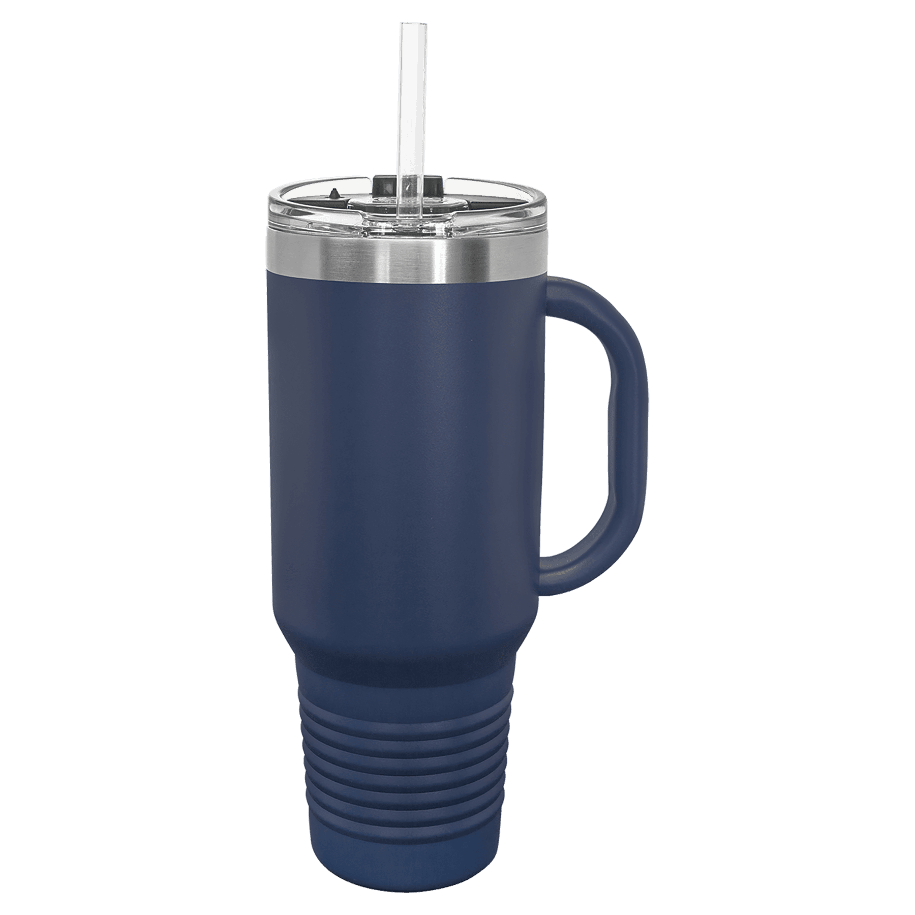Polar Camel 40 oz. Navy Blue Travel Mug with Handle, Straw Included