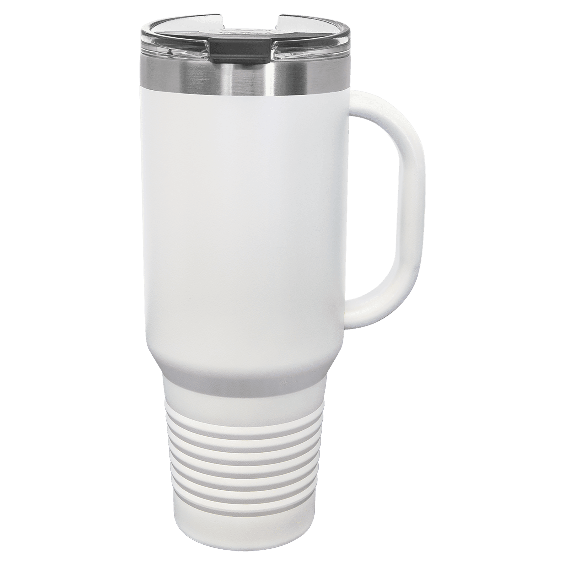 Polar Camel 40 oz. White Travel Mug with Handle, Straw Included