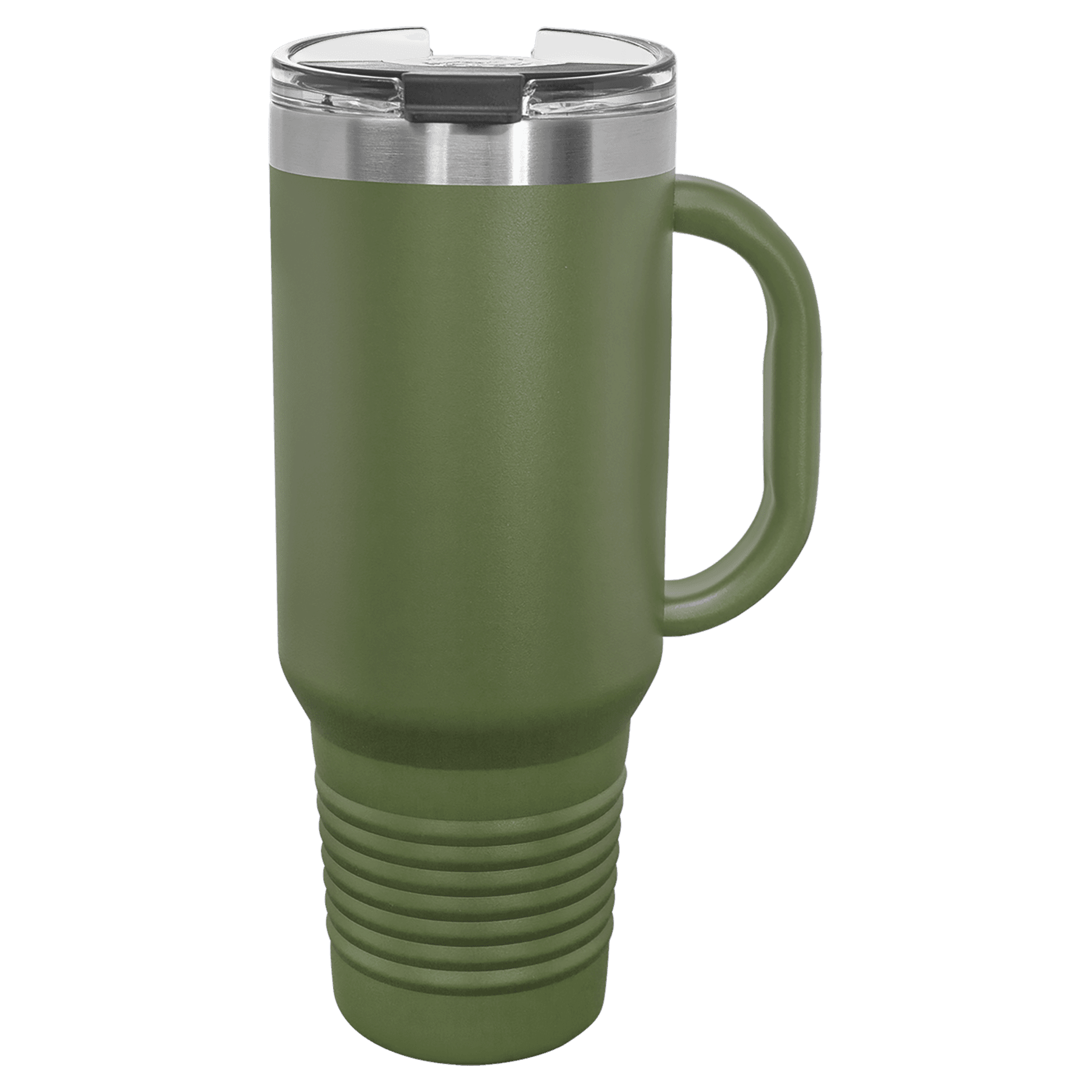 Polar Camel 40 oz. Olive Green Travel Mug with Handle, Straw Included