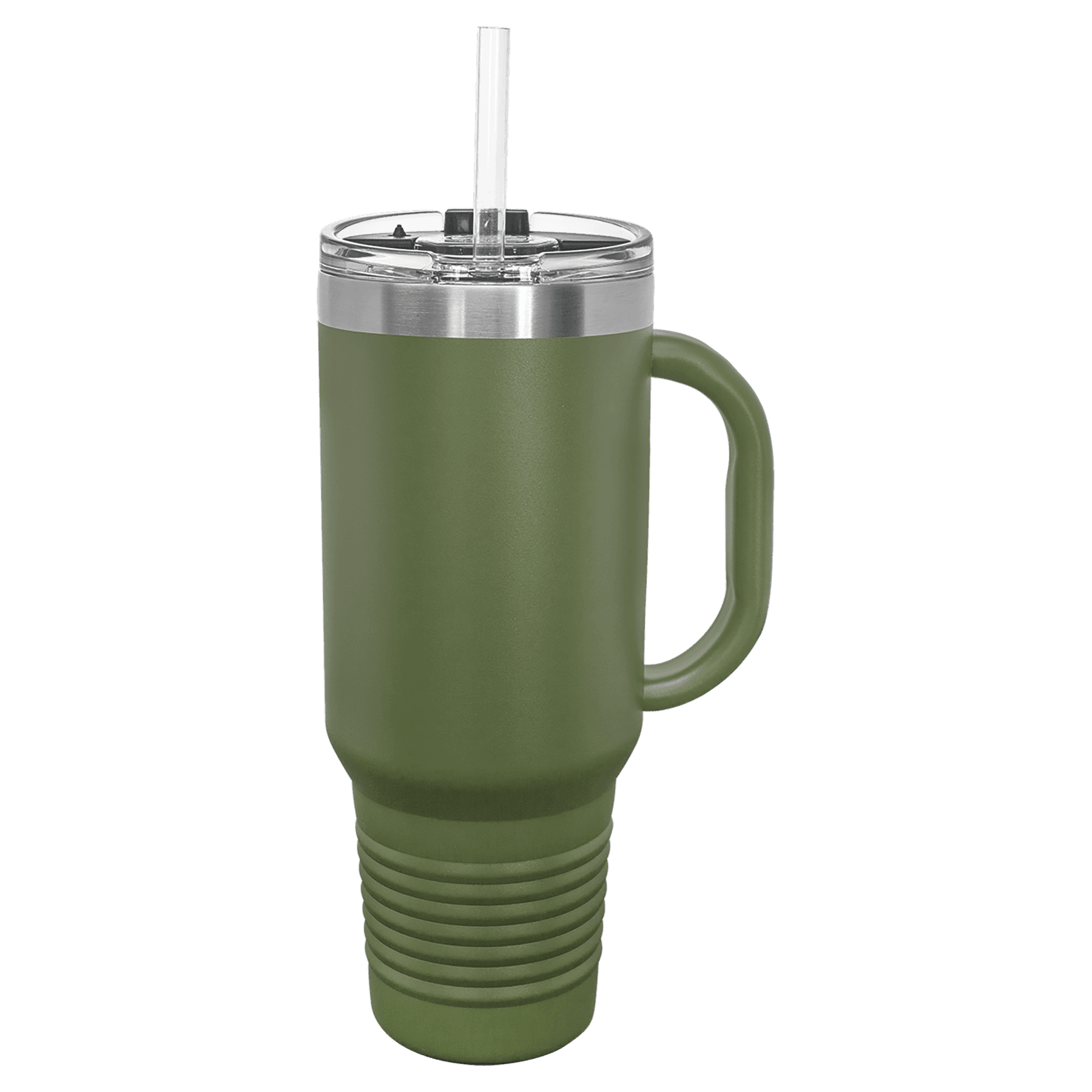 Polar Camel 40 oz. Olive Green Travel Mug with Handle, Straw Included