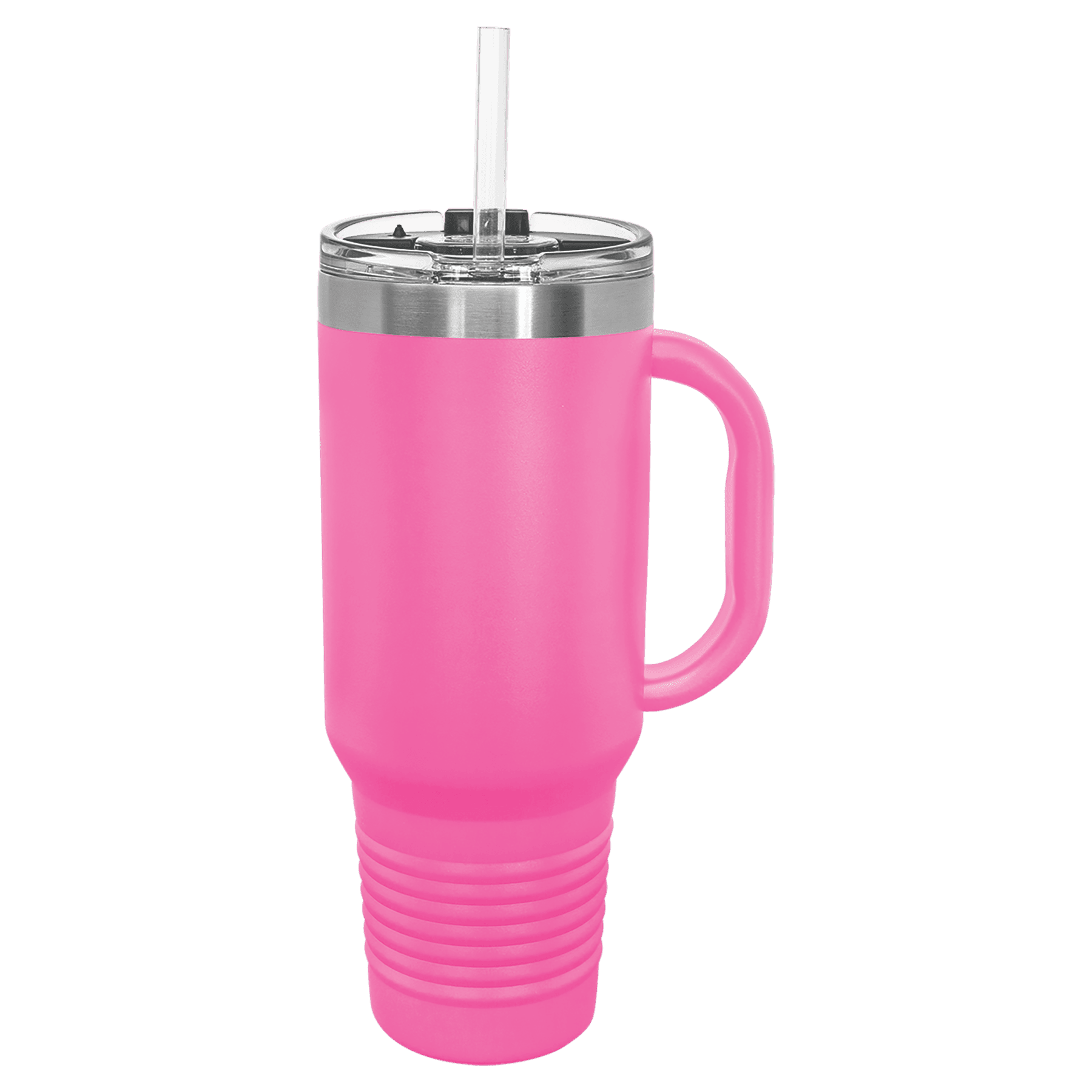 Polar Camel 40 oz. Pink Travel Mug with Handle, Straw Included