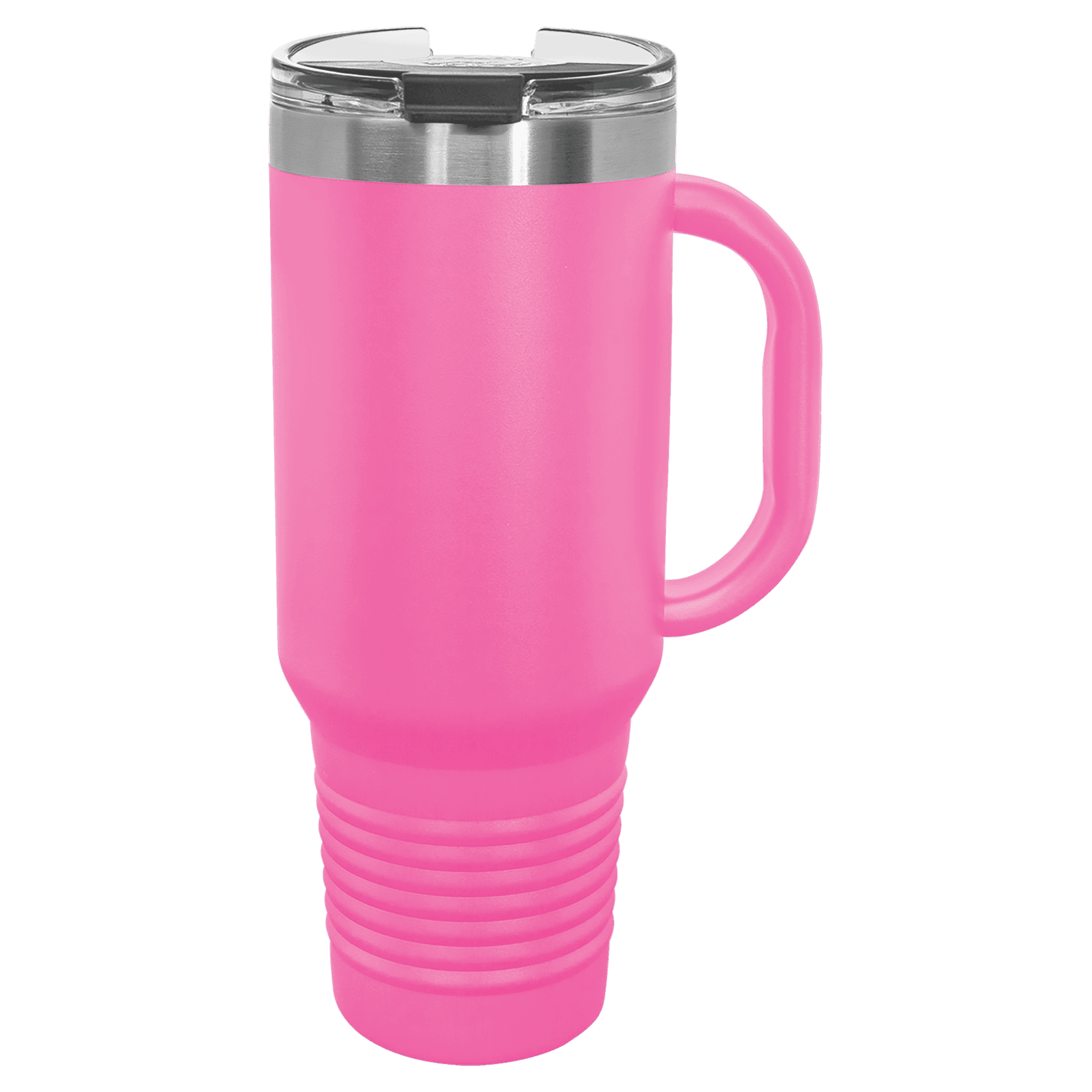 Polar Camel 40 oz. Pink Travel Mug with Handle, Straw Included