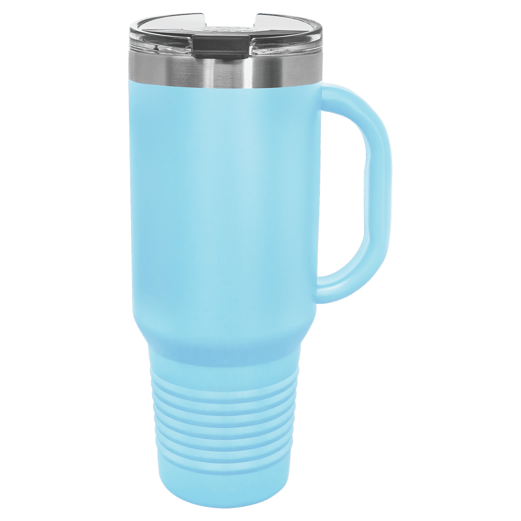 Polar Camel 40 oz. Light Blue Travel Mug with Handle, Straw Included