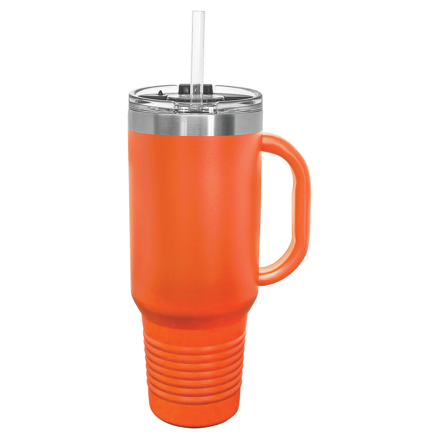 Polar Camel 40 oz. Orange Travel Mug with Handle, Straw Included