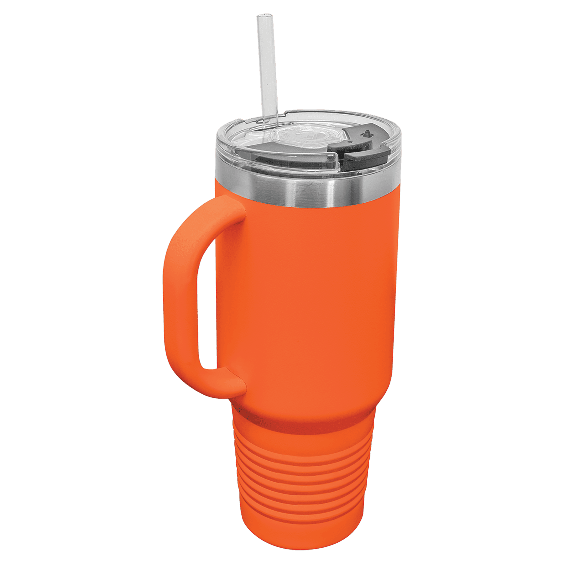 Polar Camel 40 oz. Orange Travel Mug with Handle, Straw Included