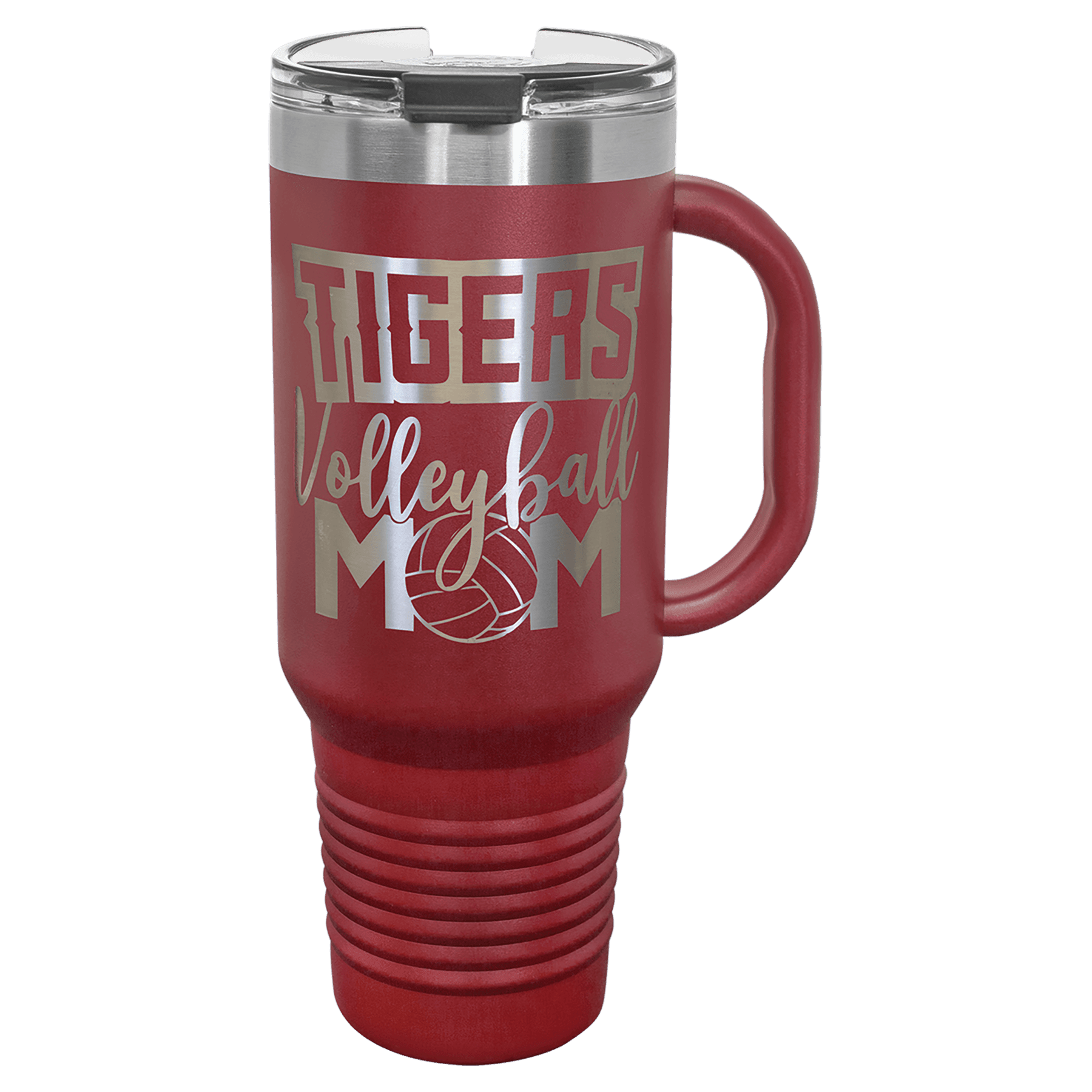 Polar Camel 40 oz. Maroon Travel Mug with Handle, Straw Included