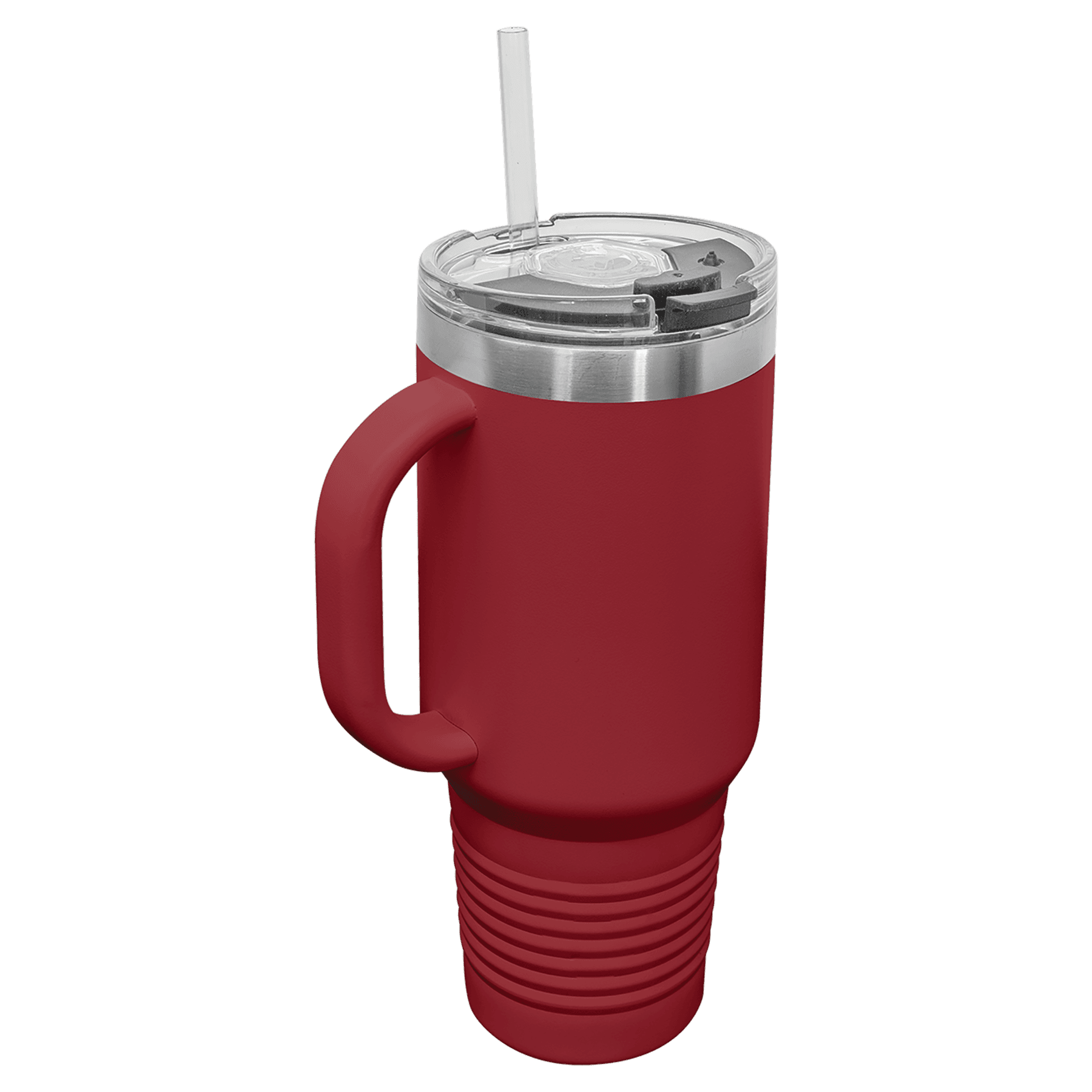 Polar Camel 40 oz. Maroon Travel Mug with Handle, Straw Included