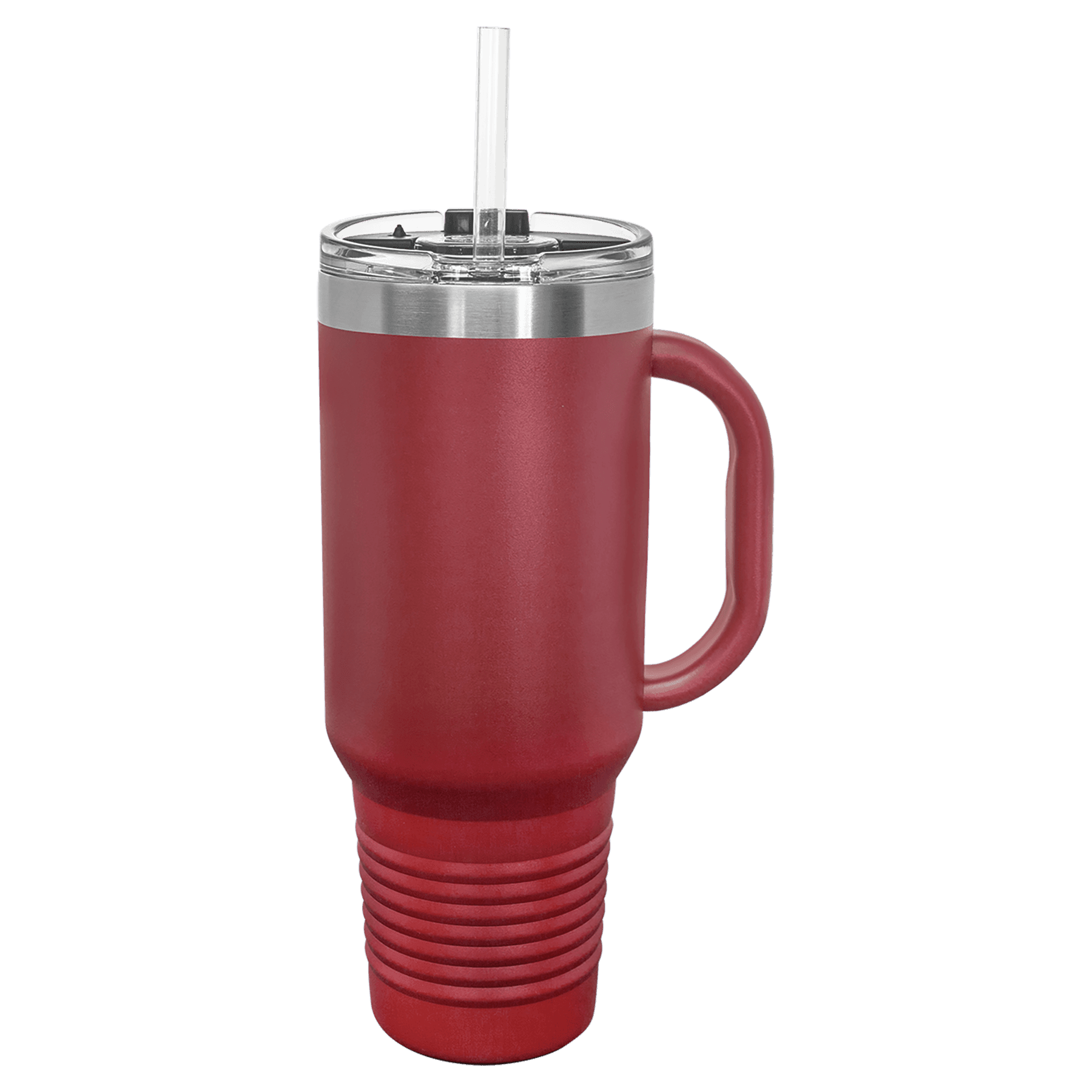 Polar Camel 40 oz. Maroon Travel Mug with Handle, Straw Included