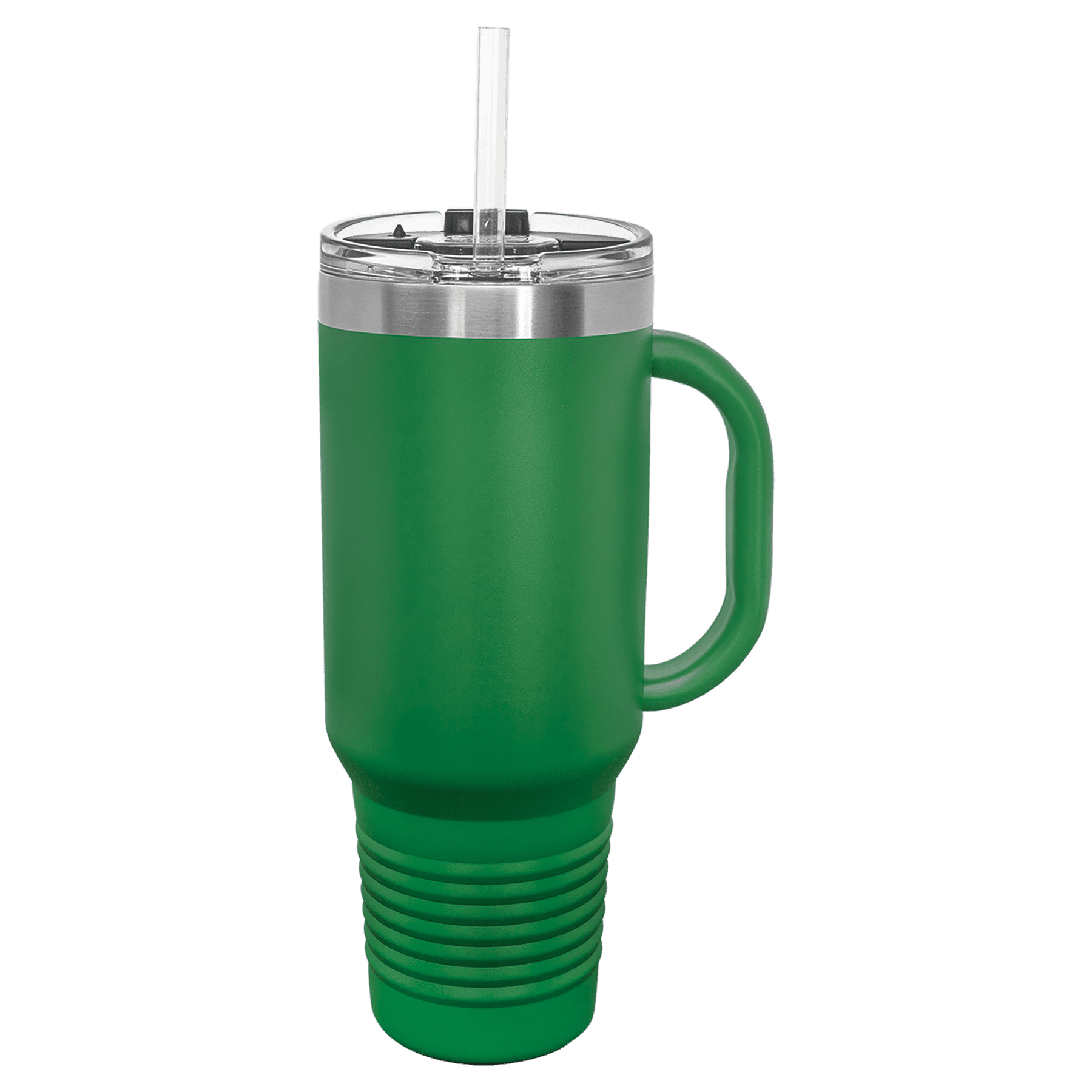 Polar Camel 40 oz. Green Travel Mug with Handle, Straw Included