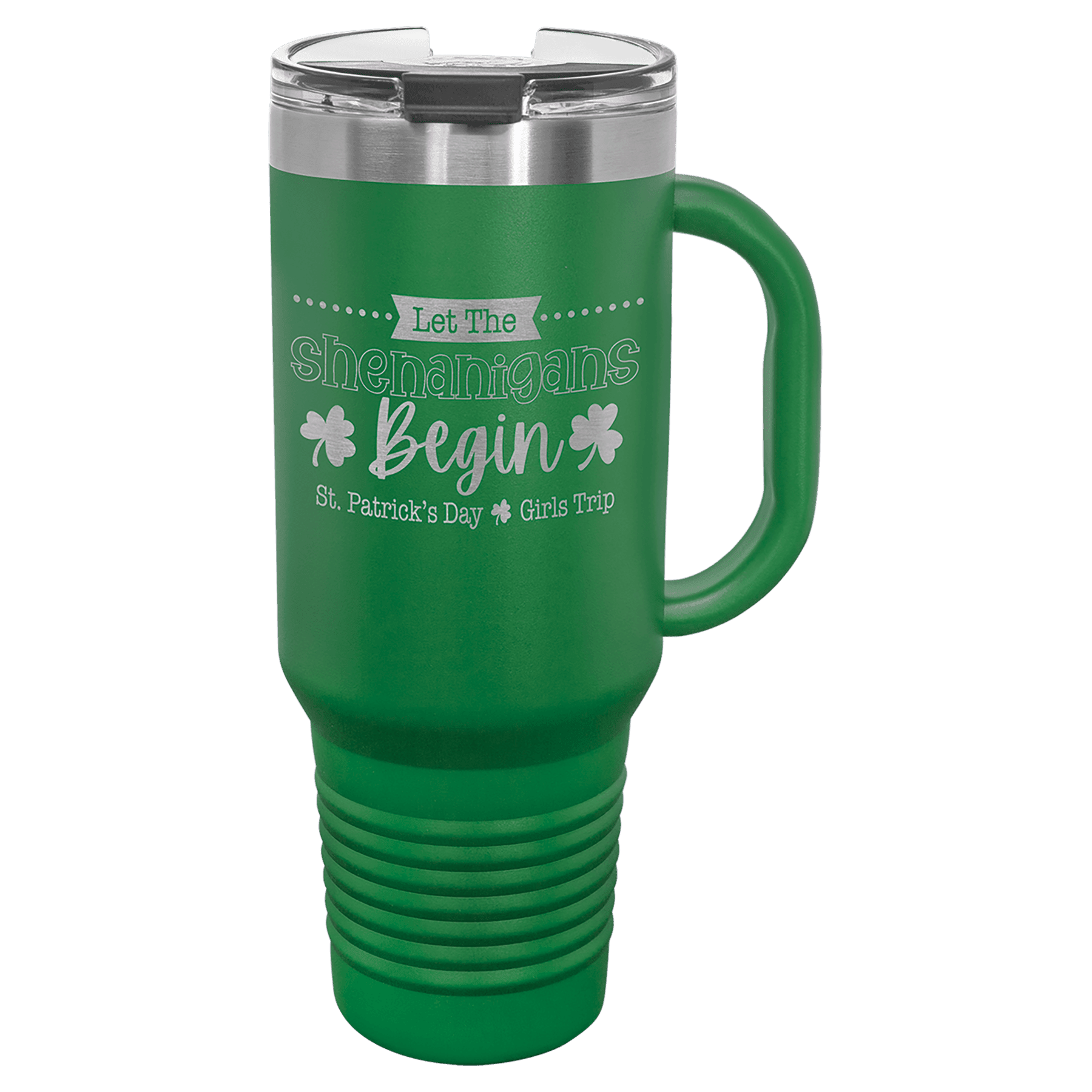 Polar Camel 40 oz. Green Travel Mug with Handle, Straw Included