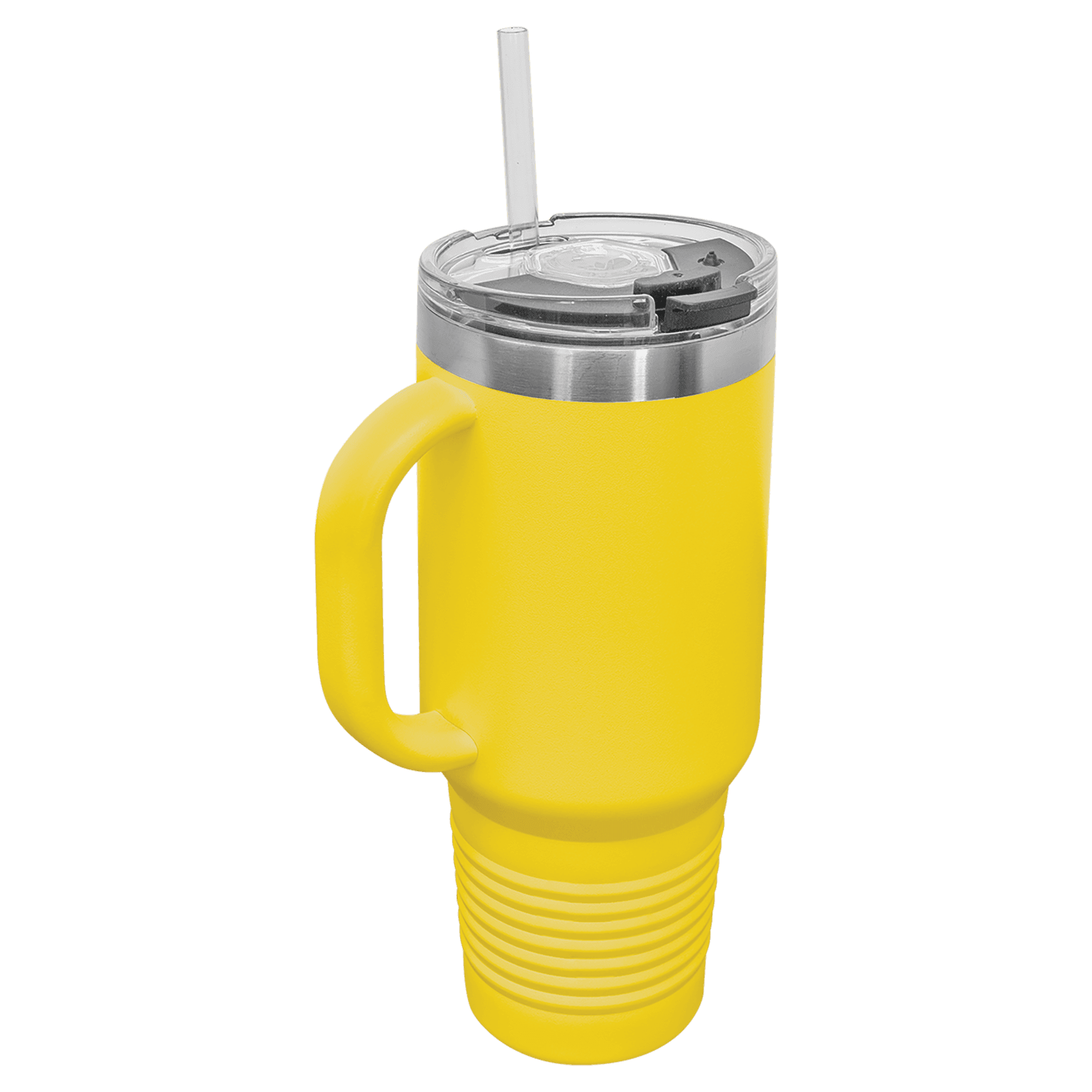 Polar Camel 40 oz. Yellow Travel Mug with Handle, Straw Included