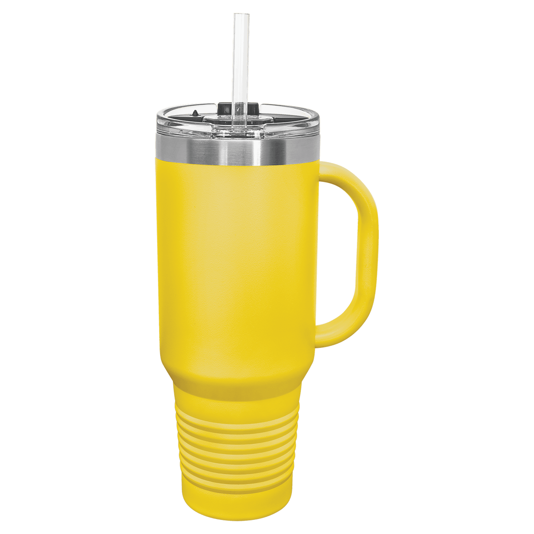 Polar Camel 40 oz. Yellow Travel Mug with Handle, Straw Included