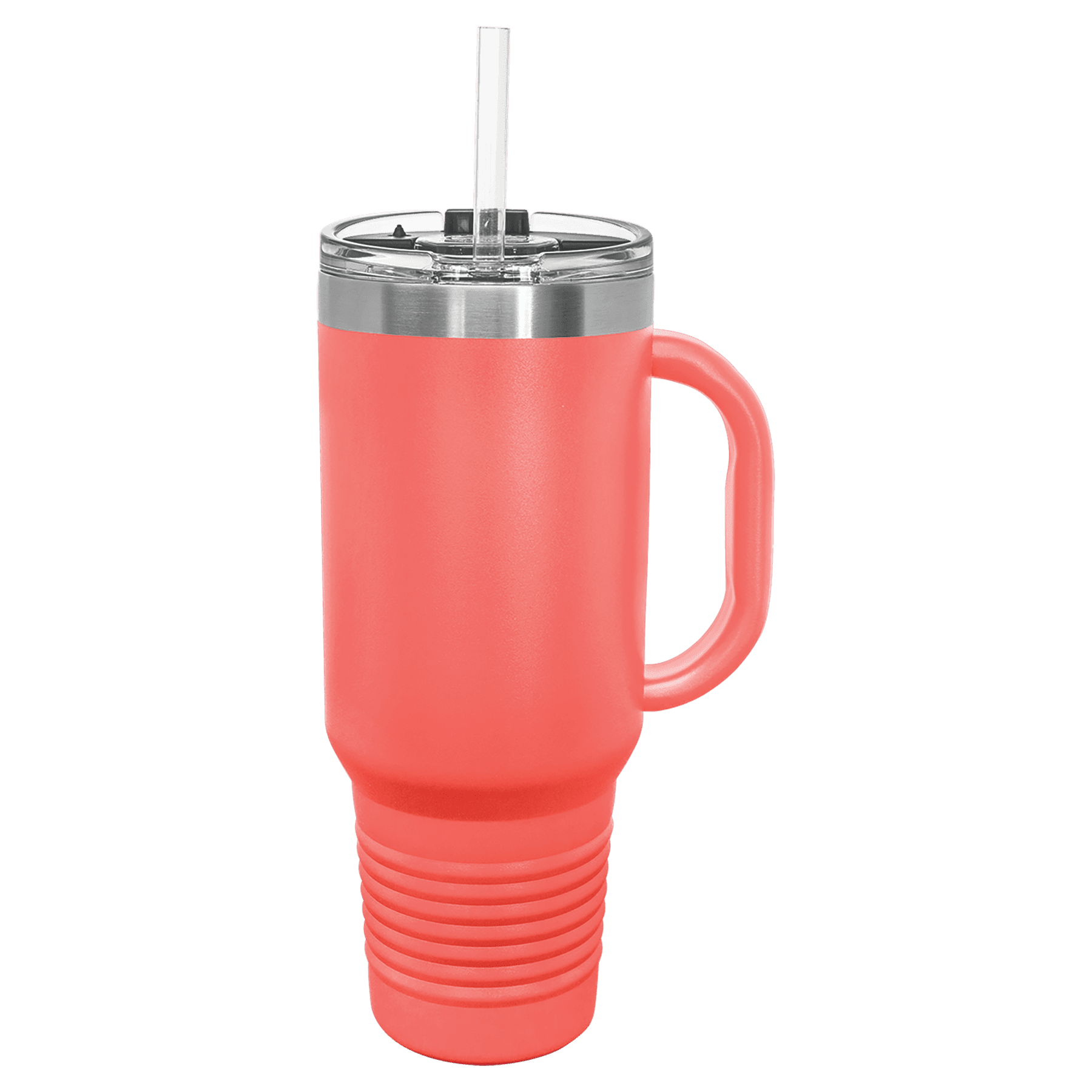 Polar Camel 40 oz. Coral Travel Mug with Handle, Straw Included